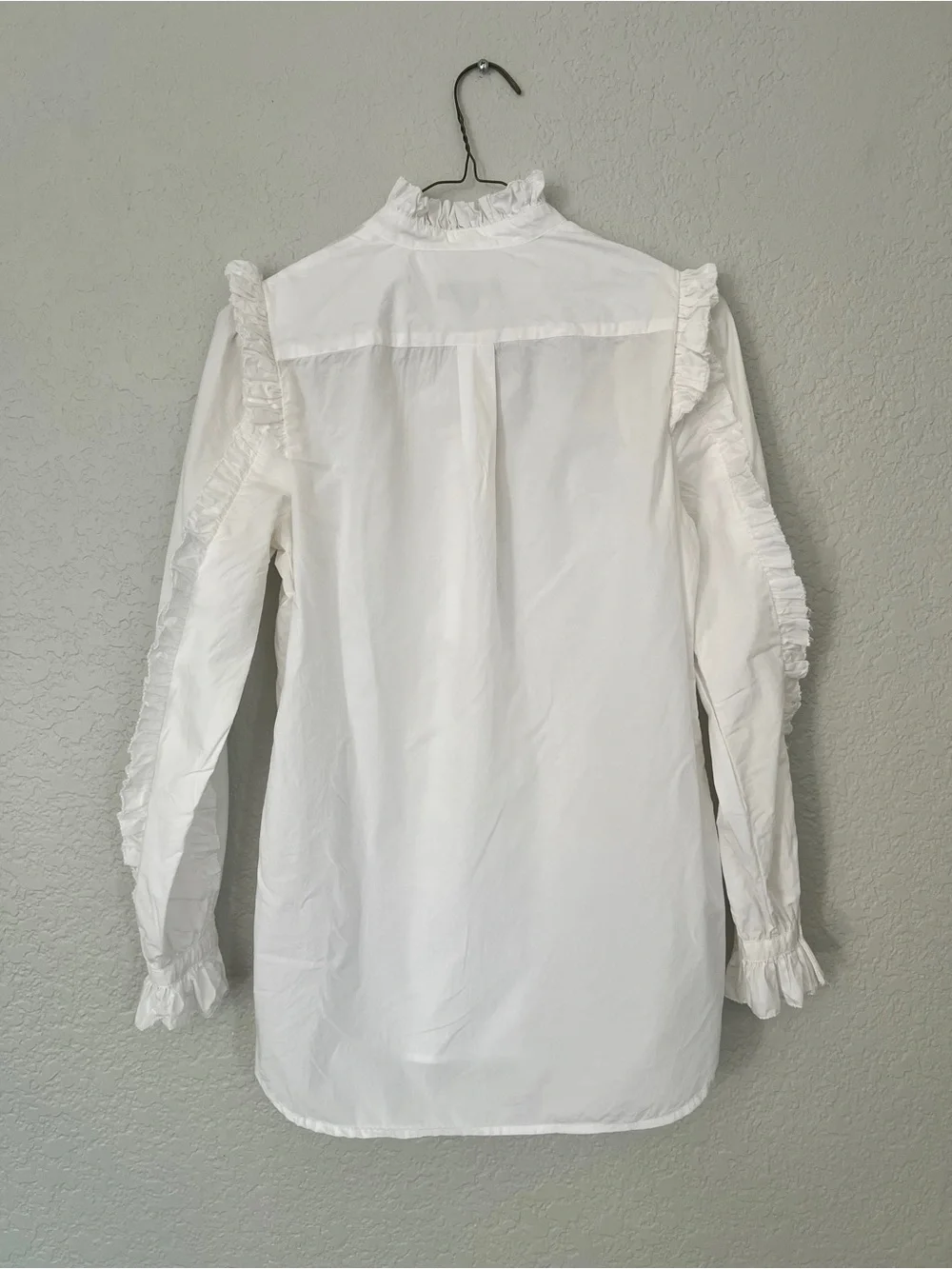 J. Crew White Ruffle-Trim Button Front Shirt - Picture 2 of 12